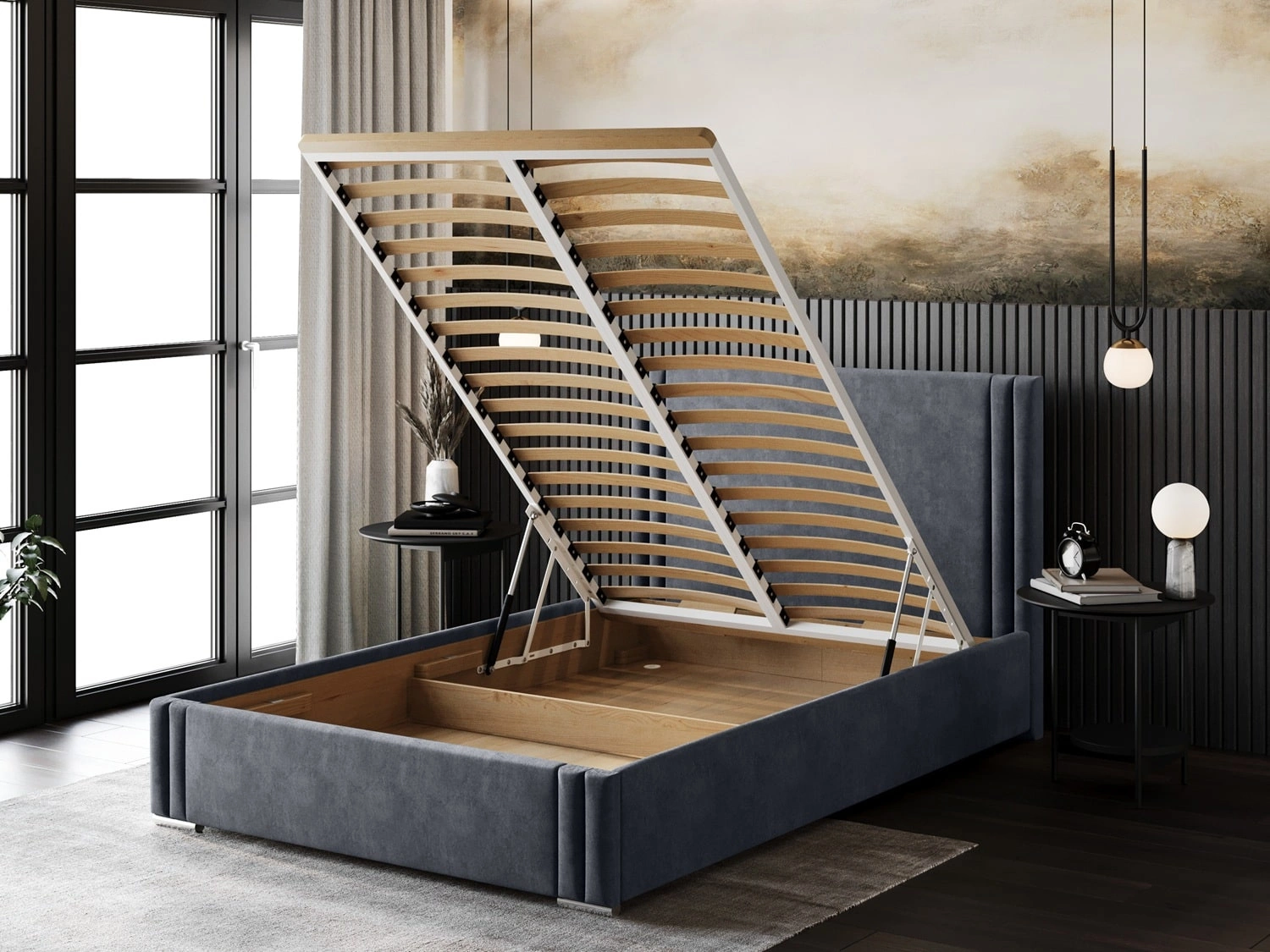 Łóżko z pojemnikiem Tatui 180x200 Magic Velvet 2258 indyjski róż pojemnik