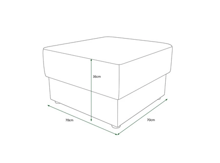 Puf Fogu zielony stylowy design pufa idealna do uzupełnienia aranżacji miękka sztruksowa tkanina o wyrazistych prążkach