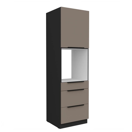 Słupek kuchenny Fiuggi Bl 60 DPS-210 3S 1F szafka z szufladami do zabudowy piekarnika fronty wykonane w technologii anti fingerprint