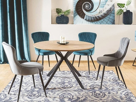 Krzesło tapicerowane Lotus 45x44 cm szare nowoczesne oraz funkcjonalne krzesło do jadalni z metalowymi nogami