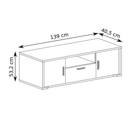 Szafka RTV Grand 139 cm dąb cremona elegancka i funkcjonalna szafka z szufladą z zaoblonymi detalami subtelne metalowe uchwyty