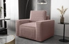 Fotel Nelo wrzosowy klasyczny design w nowoczesnym wydaniu wygodny fotel do salonu prążkowana sztruksowa tkanina