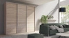 Szafa przesuwna Grande 277 cm dąb sonoma jasny pojemna szafa w nowoczesnej formie wyposażona w aluminiowe prowadnice drzwi
