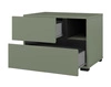Szafka nocna Cross zielona szafka z szufladami do sypialni nowoczesny design prosta forma pojemne szuflady