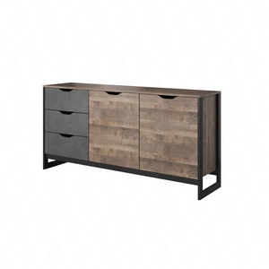 Komoda z szufladami Holte 161 cm dąb grange piaskowy / matera nowoczesny design i system pełnego wysuwu szuflad