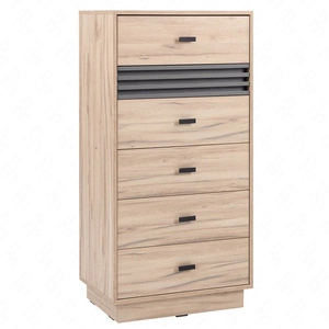 Komoda z szufladami Estan 60 cm dąb estana jasny / antracyt nowoczesny design mebla wysoka jakość wykonania obrzeża komody wykończone specjalną okleiną