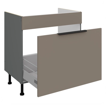 Szafka kuchenna pod zlewozmywak z szufladą Fiuggi Ant 80 ZL 1S BB fronty szafki kuchennej wykończone w technologii anti fingerprint