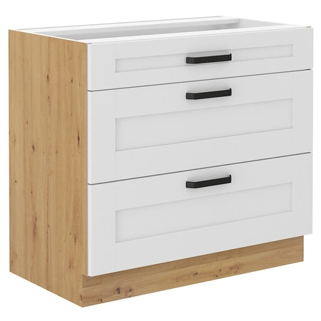 Szafka kuchenna stojąca z szufladami Luis 80 D 3S BB szafka odporna na parę wodną wysoką temperaturę oraz rozlaną ciecz