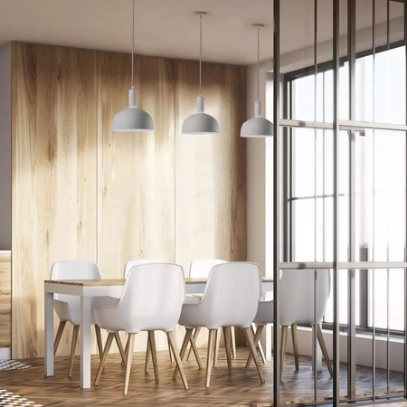 Lampa wisząca Rosh biała stylowa lampa sufitowa do każdego wnętrza w minimalistycznym stylu funkcjonalny dekoracyjny ruchomy klosz