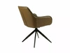 Krzesło tapicerowane Sempre oliwkowe / oliwkowa ekoskóra nowoczesne krzesło obrotowe z metalowymi nogami stylowe krzesło kubełkowe