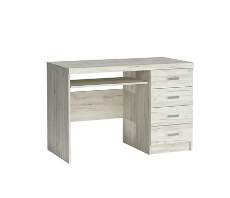 Biurko Indiana 120 cm kraft biały eleganckie biurko z szufladami idealne do pokoju nastolatka lub biura