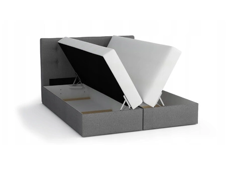 Łóżko kontynentalne Flint 140x200 brązowy w nowoczesnym skandynawskim stylu z pikowanym wezgłowiem