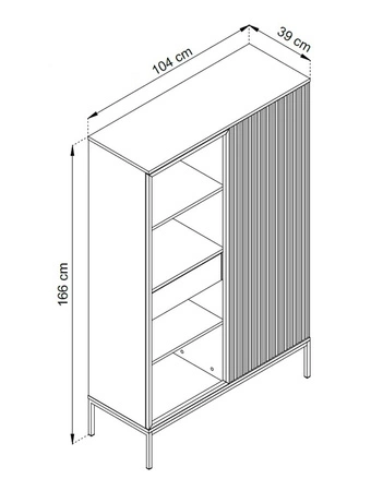 Witryna Amma 104 cm czarny / dąb wotan witryna z szufladą nowoczesna forma stylowe wykończenie salonu system push to open
