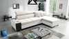Narożnik z funkcją spania Dafni kość słoniowa / biały prawostronny velvet komfort i funkcjonalność podczas codziennego wypoczynku