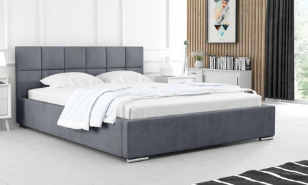 Łóżko tapicerowane Costa 180x200 szare stylowe łóżko z pojemnikiem na pościel wygodny zagłówek zachwyca eleganckim designem