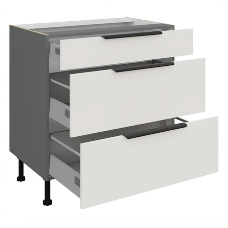 Szafka kuchenna stojąca z szufladami Corato Ant 80 D 3S BB odporna na uszkodzenia wykończenie frontów w technologii anti fingerprint