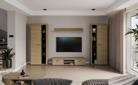 Meblościanka Rene XL dąb olejowany doskonała meblościanka dla miłośników nowoczesnych aranżacji o eleganckim charakterze