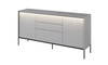 Komoda z szufladami Trend 166 cm szara funkcjonalna komoda o wyjątkowym designie ryflowane fronty z subtelnym oświetleniem