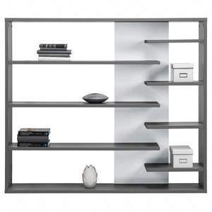 Regał Yugo w kolorze popiel / biały połysk nowoczesny oraz funkcjonalny mebel do salonu pokoju młodzieżowego lub biura