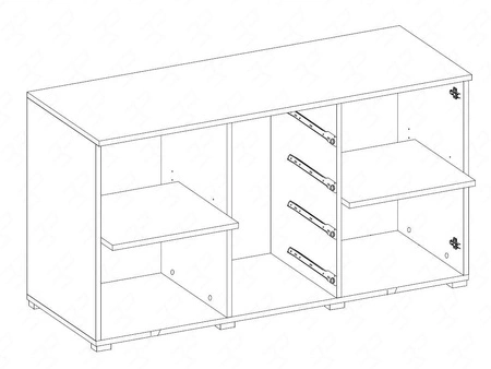 Komoda z szufladami Beta 132 cm san remo jasne / biały idealna do nowoczesnych i minimalistycznych wnętrz obrzeża z okleiną ABS