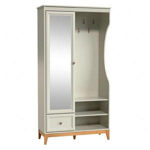 Garderoba Windsor 100 cm beżowy / dąb modna naturalna kolorystyka funkcjonalna garderoba do przedpokoju wysokie drewniane nogi