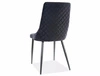 Krzesło tapicerowane Piano B czarne nowoczesne oraz funkcjonalne krzesło do jadalni z metalowymi nogami