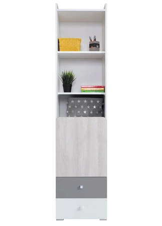 Zestaw mebli Arona biały / dąb wilton biały / szary funkcjonalne meble do pokoju młodzieżowego