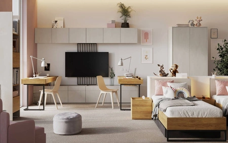 Szafka nocna Teen Flex hikora naturalna stylowa szafka z szufladą funkcjonalny dodatek do pokoju młodzieżowego lub dziecięcego