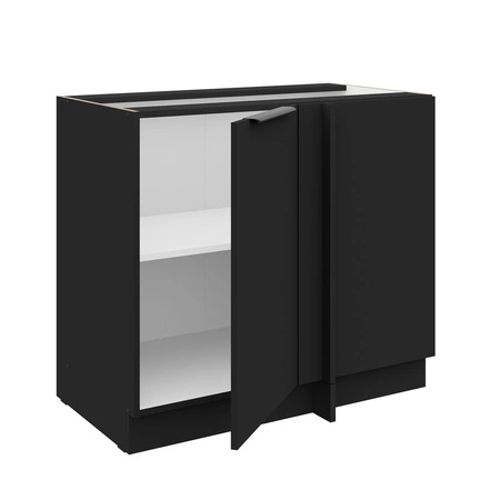 Szafka kuchenna narożna dostawiana Black 105 ND 1F BB prawa metalowy uchwyt krawędziowy szafka odporna na działanie wilgoci i uszkodzenia