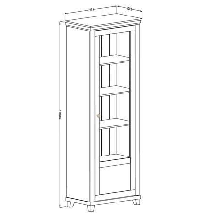 Witryna Evora 71 cm beżowa / dąb dunin prawa zachwyci miłośników wyrazistych wnętrz idealna do salonu oraz jadalni