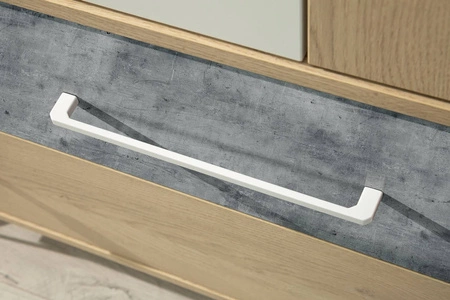Komoda z szufladami Cary 90 cm dąb biszkoptowy / biała / beton idealna do pokoju młodzieżowego stylowa i funkcjonalna posiada nowoczesny wygląd