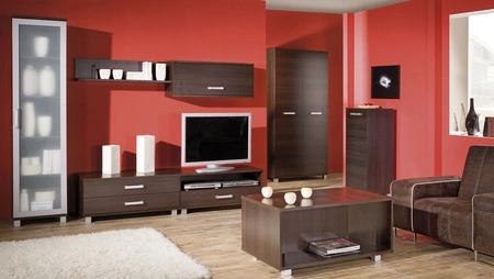 Szafka RTV Maximus 100 cm kasztan wenge z 2 szufladami nowoczesny design oraz szuflady na prowadnicach rolkowych