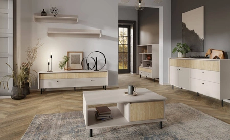 Półka Cappo 103 cm beż piaskowy praktyczna półka ścienna do wnętrz w stylu minimalistycznym wykonana z dbałością o każdy detal