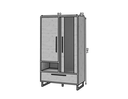 Witryna niska Ariana 80 cm dąb artisan nowoczesny i elegancki design stylowa witryna do salonu pozwoli na wyeksponowanie dodatków