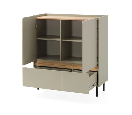 Komoda z szufladami Paguro 95 cm eukaliptus / dąb baltic dune idealna komoda do sypialni salonu lub pokoju młodzieżowego