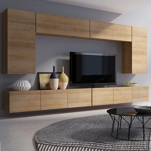 Meblościanka Apulia XIII dąb złoty wyjątkowo stylowa meblościanka proste bryły wpisujące się w każde wnętrze