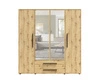 Szafa z lustrem Maxione 198 cm dąb artisan pojemna szafa do sypialni pokoju młodzieżowego lub przedpokoju wzbogacona szufladami