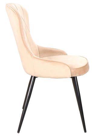 Krzesło tapicerowane Lotus 45x44 cm beżowe nowoczesne oraz funkcjonalne krzesło do jadalni z metalowymi nogami