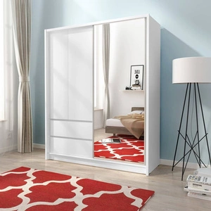 Szafa przesuwna Cento 154 cm biała nowoczesny design szafa idealna do garderoby sypialni lub przedpokoju