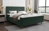 Łóżko kontynentalne Totti 140x200 zielone stylowe łóżko z pojemnikiem na pościel trójwymiarowa tkanina o wyrazistych prążkach