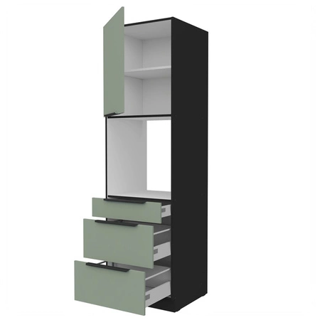 Słupek kuchenny Treviso Bl 60 DPS-210 3S 1F szafka z szufladami do zabudowy piekarnika fronty wykonane w technologii anti fingerprint