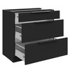 Szafka kuchenna stojąca z szufladami Black 80 D 3S BB metalowy uchwyt krawędziowy szafka odporna na działanie wilgoci i uszkodzenia