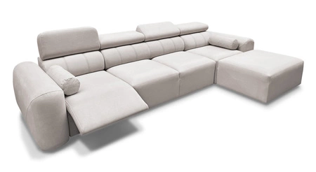 Narożnik z funkcją spania Cantare XII Lux ceglasty prawostronny estetyczny i niezwykle komfortowy narożnik z podnoszonym podnóżkiem