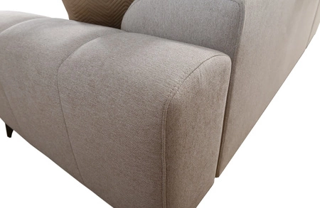 Narożnik z funkcją spania Bolmso IX musztardowy lewostronny komfortowy narożnik do salonu z szufladą pojemniki na pościel stylowy design