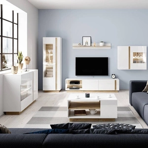 Zestaw mebli Adria II biały połysk / dąb grandson nowoczesny design idealnie wkomponuje się do każdego wnętrza