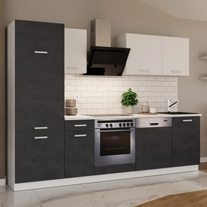 Zestaw mebli kuchennych z blatem Toni 270 cm biały / matera komplet kuchenny doskonale prezentuje się w klasycznych wnętrzach