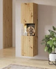 Witryna Ava 36 cm dąb artisan / czarny elegancka witryna do salonu z możliwością powieszenia prosta bryła idealna do każdego wnętrza