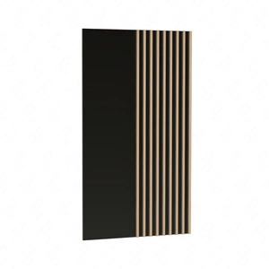 Panel ścienny dekoracyjny z lamelami Cali 80 cm czarny / dąb artisan nowoczesny design stylowe wykończenie salonu