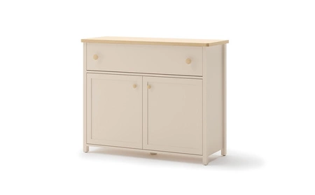 Komoda z szufladą Story 110 cm beżowy / dąb vincenza bielona stylowa komoda do pokoju dziecięcego prosta konstrukcja solidne wykonanie
