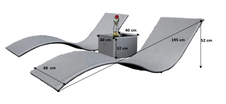 Leżaki ogrodowe Successo szare unikalna i oryginalna stylistyka zestaw leżaków ze stolikiem wykonanie z wytrzymałego technorattanu